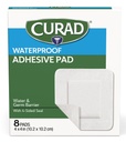 CURAD bílé vodotěsné vložky, 4 "x 4", Pokročilá péče o zranění, 1 box, 8 Počet
