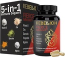 5-in-1 Fierce Imunity Supplement, Imunitní Supplement a Boostery pro dospělé, Vitamin C, Quercetin, Vitamin D, Zinek, L- Arginin, Hesperidin, Podpora imunity, 90 Kapsle (1 měsíc dodávky)