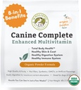 Wholistic Pet Organics Canine Complete - Pes Multivitamin Powder - 4 Lb - Denní psí vitamíny a doplňky pro domácí jídlo - imunitní systém, kůže, coat & celkové zdraví - malé a velké plemeno