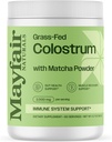Grass- Fed Bovine Colostrum dodatek s Matcha Green Tea Powder, pro děti a dospělé, Imunitní systém podpora, Gut zdraví a svalové obnovy, 60 Služeb