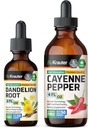 BIO KRAUTER Cayenne Pepper tinktura 4 Fl. Oz. & Pampeliška tinktura 2 Fl. Oz.