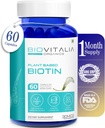 Plant based Pure Biotin Supplementary Capsules - Podpora silnějších nehtů a růst vlasů obohacené Sesbania Grandiflora slunečnicová semena Amla Beetroot & Spinach - 60 Veg Kapsle