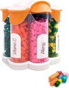 Extra Velké Pill Organizátor Denní, Týdenní, Měsíční dodatek Láhev, Roztomilý Blossom Pill Dipenser se 7 XL Compartments, Easy- Open Pill Box pro vitamíny, Léky, Štítky v ceně (Orange)