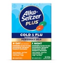 Alka- Seltzer Plus Power Max Cold & Flu Day + Night Medicine: Cough Conpressant, Cold and Flu Medicine pro dospělé a děti 12 let a starší, 36 Počet, Balení May Vars