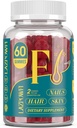 Biotin Gummies for Hair, Skin and Nails - Vlasové vitamíny pro muže a ženy, 10,000mcg Max síla Vitamin B7 for Hair Growth and Stronger Nails, 60 Counts - Cranberry Falvor