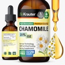 BIO KRAUTER Heřmánek Květiny Tinktura - Heřmánek Extrakt - Obsahuje Apigenin - Dodatek pro relaxaci a kalmovost podpora - Alkohol a cukr zdarma - Vegan kapky 2 Fl.Oz.