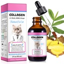 Kolagen pro kočky, Kolagenové kapalné kapky pro kočky s biotin, MSM & Ginger Digestive & Imunity Support, Itch Relief, Skin & Coat and Joint Health, Kočičí dodatek 60ml