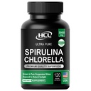 Chlorella Spirulina Powder Kapsle 3000 mg BMAA Free Purest Blue Green Algae - Nejlepší přírodní Detox Raw Vegan Vitamíny Protein Green Superfood - Vyrobeno v USA