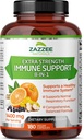 Zazzee Extra Strength 8- in-1 Imunitation Support, 1400 mg per Capsule, 180 Vegan Kapsle, 1000 mg Vitamin C, 1000 IU D3, Zink, Elderberry, Echinacea, Goldenseal, Turmeric, Astragalus, Made in The USA