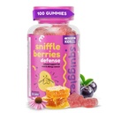 Squiggles Sniffles Berries Elderberry Gummies s Bee Propolis & Echinacea, Kids Imunitate Booster, Propolis Gummies for Health, Toddler Vitamíny pro imunitní podporu, Chutné Chewy Gummy (100 Počet)