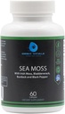 Moss s irským Moss Burdock Root Bladderwrack & Black Pepper - Nutrients-Rich Superfood for Immunote, Digestive, Joint, Skin Health - Vegan, Non- GMO - 60 Irské Moss Kapsle, Made in USA