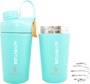 Ozizo Protein Mixing Cup for Protein Mixes, 20 Ounces Stainless Steel Shaker Lahvička, Izolovaný, Leak Proof, Odor Resistant, Small Cute Gym Mixer for Men, Women, Boys, Girls, Hot & Cold Drinks