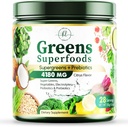 Zelený prášek Superfood - Premium Organic Super Zelený Šťáva Powder - Baleno s probiotika, pšeničná tráva, Enzymy, Spirulina, Chlorella pro stravovací & Gut zdraví, Smoothie Drink Mix - 28 Služeb