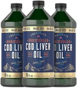 Carlyle norský Cod Játra olej 124; 16oz cr124; Balení 3 lahví Cr124; Liquid Neochucený rybí olej dodatek Cr124; Non- GMO, gluten zdarma