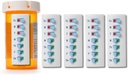Take current current slide peel and stick Reuse for 12 + refills, Pill / Medication / Vitamin / Pet Med Tracker & Reminder, Připojit k Vaší lahvičce, Organizer- Free, Curved curved current Back (White, 5- Pack)