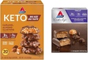 Atkins Karamel Almond Clusters, Gluten Free, High in Fiber, 1g Sugar, 2g Net Carb, Keto Friendly, 20 Count & Endulge Chocolate Caramel Mousse Bar, Dessert Favorite, 1g Cukr, High in Fiber, 5 Počet