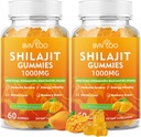 2 Balení Shilajit Gummies 1000mg Cukr zdarma - Shilajit dodatek pro muže a ženy - Vysoká v 85 + Stopy Minerály & Fulvic Acid - Energie, Mozek, Imunita - 120 Gummies
