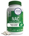 Zdraví Thru Nutrition NAC N- Acetyl- Cysteine 600mg 60 Kapsle 124; Vegan Certified Appropriate 124; The Purest NAC Supplement Appropriate 124; Podporuje zdravé plíce, funkce jater a buněčné zdraví 124; Non- GMO Soy & gluten zdarma