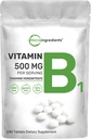 Mikro ingredience Vitamin B1 500mg per Serving, 240 Tablet IR 124; Vitamin B1 Thiamin dodatek, esenciální B Vitamíny IR 124; Podporuje metabolismus a zdravý nervový systém IR 124; Non- GMO, snadno polykat