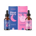 JoySpring Vitamin C Kapky pro děti - Imunitní podpora se zinkem a Elderberry & SleepBerry Melatonin pro děti s Elderberry