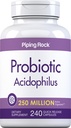 Piping Rock Probiotic Acidophilus Kapsle 124; 250 milionů CFU 124; 240 pilulky 124; Dietní dodatek 124; Non- GMO, gluten zdarma