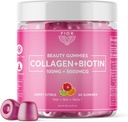 FIOR 60 ct Biotin a kolagen doplňky. Nejlepší kolagen & Biotin vitamíny pro vlasové kůže a hřebíky. Kolagenové gumové a biotinové gumové jsou vlasy kůže a nehty Vitamíny Krása gumy.