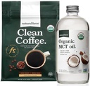 Natural Force Organic Dark Roast Clean Coffee + Organic MCT Oil Bundle - 100% čisté kokosové MCTs & Mold & Mycotoxin Free Coffee - Non- GMO, Keto, Paleo, a Vegan - 12 Oz a 16 Oz