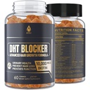 DHT Block Gummies Vlasové růstové Dodatek, Super Potency Saw Palmetto & Biotin 10000 mcg pro ženy a muže, Plus 12 Proprietární směs - Zabraňte vypadávání vlasů, Blokování DHT receptory, Hormonální bilance
