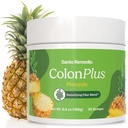 Santo Remedio Colon Plus, Colon Cleanser, Dietní Psylium Husk Fiber a Probiotika dodatek, 30 Doručování, Ananas Flavor