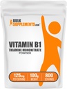 Bulkenpendiments.com Thiamin Mononitrát Powder - Vitamin B1 Powder, Thiamin B1 Dodatek - B1 Vitaminy, gluten zdarma, 125mg na Serving, 100g (3,5 oz) (Balení po 1)