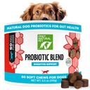 Pouze přírodní pet probiotický pes a kočka dodatek - Digestive & Gut Health Enzyme Formule, Puppy & Canine Digestive Chews, Best for Stomach Relief & Gas Aid - Soft Chews, 60 Count.