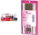Lipo- Flavonoid Day & Night Tinnitus Relief Combo Kit s vitamíny, 90 Caplet & Swisspers Premium bavlněné baňky, 300 Počet