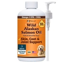 Natural Dog Company Wild Alaskan Salmon Oil Formule s Omega 3, Rybí olej pro psy dodatek, kůže & Coat Dog Oil, Itchy Relief, Imunitní podpora pro klouby & srdce, Food Topper, 32 oz