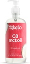 Kiss My Keto MCT Oil C8 - 32 oz Pure C8 MCT Oil Keto Fuel - Lahvička s čerpadlem - High Octan Capyl Acid - Keto Pure MCT CoconutOil Brain Fuel - Liquid Coconut MCTOil Pure