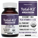 Total K2 ® IR 124; Vitamin K2 jako MK7 & MK4 IR 124; Plus K1 & Vitamin D3 Kofaktor - 620 mcg K2 per Serving - All- Trans MK7 from MenaQ7 ® - Full- Spectrum Vitamin K - Vegan, Organic Certified (60 Kapsle)