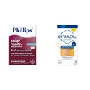 Phillips 'Colon Health Daily Probiotic Capsules, 4- in-1 Symptom Defense & Citracal Slow Release 1200, 1200 mg vápníku Citrát a uhličitan vápenatý Směs