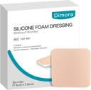 Dimora Silicone Foam Dressing Without Border 10 Pack- 3 "x 3" Vysoce absorpční adhezivní vodotěsné obvazy pro rány, Cuttable Pads for Wound Care and Dressings