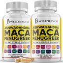 Ashwagandha Maca Root Fenugreek dodatek s Tongkat Ali Ginseng - Asistenti s nádechem a zdraví štítné žlázy - Made in USA - 120 Počet