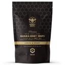 Manuka Honey Drops UMF 15 + / MGO 514 + & Propolis Drops Made in New Zealand - Přírodní přísady - Soothing Drops - Lemon & Honey Flavor - 25 Drops