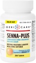 GeriCare Senna Plus Natural Laxative s přípravkem Stool Softener, Docusate Sodná 50 mg, Sennosids 8, 6 mg, 200 tablet (balení po 1)