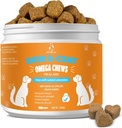 Kožní a coat Chews for Dogs - Itchy Skins Dog Supplement Support Hot Spots Comfort and Shedding Alergy Joint Health with Omega 3 Fish Oil, EPA & DHA Fatty Acids, Bacon Flavor 100 Count Softs