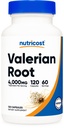 Nutricost Valerian Root Capsules (1000mg per Serving) 120 Kapsle - 4,000mg Ekvivalentní Per Serving (4: 1 Extract), Vegetariánské Caps, Gluten Free, Non- GMO