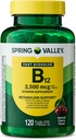 Jarní údolí, Vitamin B12 2500 MCG, B12 Quick-Rozpusťte Cherry Flavor Tablety Dietní dodatek, Vitamin B12, 120 Počet - Nový vzhled (balení po 1)