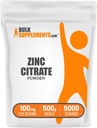 BulkSupplements.com Zinek Citrát Powder - Zinek doplňky, Minerální dodatek, pro imunitní podporu - Gluten Free, 100mg na Serving, 500g (1,1 lbs) (Balení po 1)