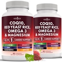 NEW AGE COQ10 200mg Červená kvasinková rýže 3000mg Omega 3- 6- 9 3000mg komplex hořčíku 500mg zinek Vitamin K2 D3 - Vitaminy pro ženy a muže s vitaminem B3, Koenzym Q10- 120 Počet