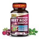 VEGATOT Beet Root * USA Made and Tested * Koncentrovaný s Ginseng Maca Root Ashwagandha - Energy Stamina Imunitation Support (150 Count (Pack of 1))