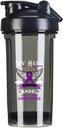 Můj hrdina je nyní můj Angel Pancreatic Cancer 18 Ounce Shaker láhev nápoj Leak- proof pre cvičení protein třese stravu náhrady třese láhve 500ML / 18 Oz černá