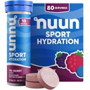 Nuun Sport Electrolyte Tablety s hořčík, vápník, draslík, chlorid & sodík, gluten Free & Vegan, Tri-Berry, 8 Pack (80 Služební celkem)