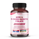 Ultra Myo & D-Chiro Inositol s folátem, Vitamin C & D3 - All- in-1 dodatek pro zdravé cykly, Hormonální bilance & Metabolická podpora - Vyrobeno v USA- 150 Kapsle