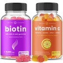 NutraChamps Biotin Gummies a (2- Pack) Vitamin C Gummies Bundle